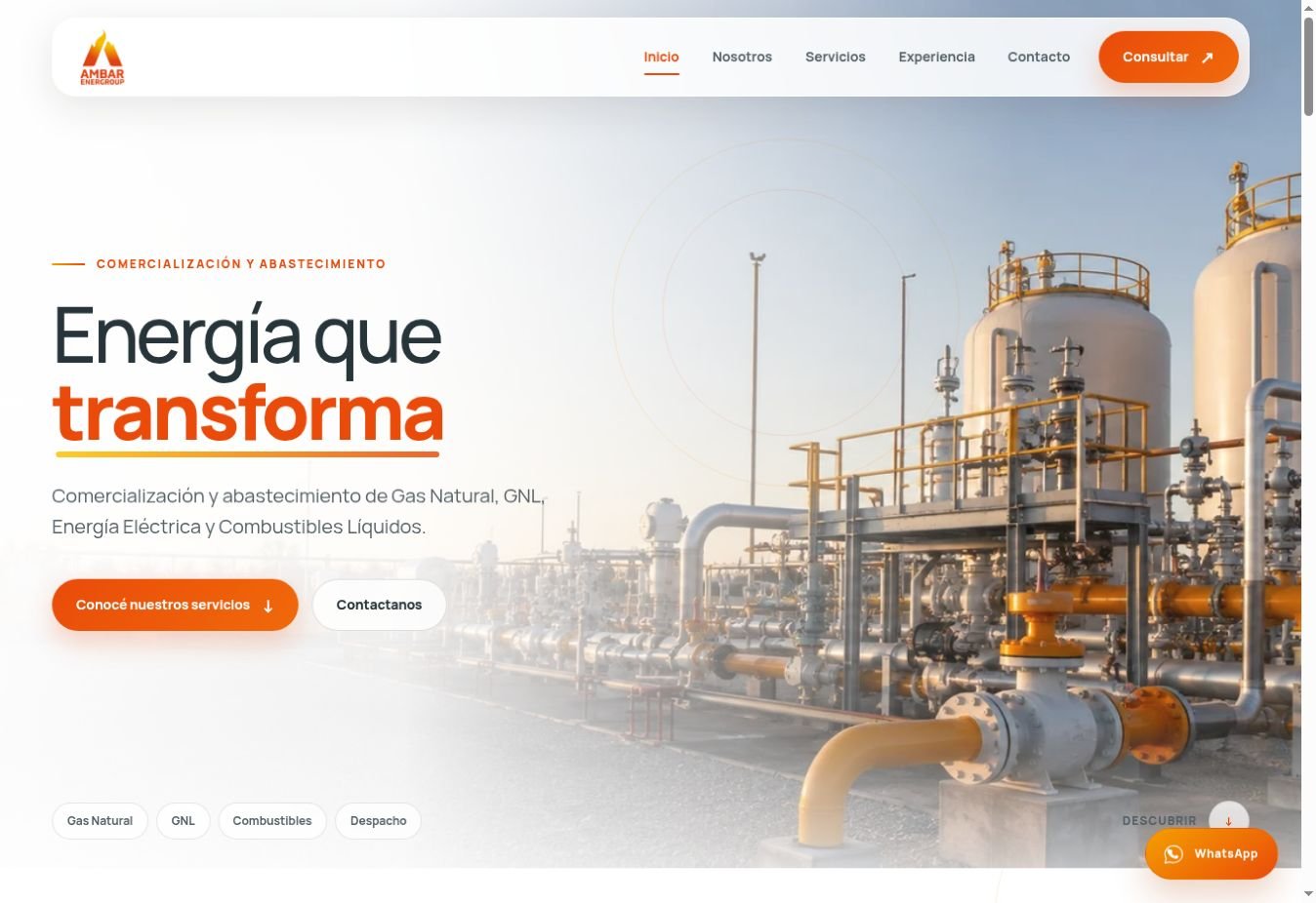 Vista previa de la web de Ámbar Energroup