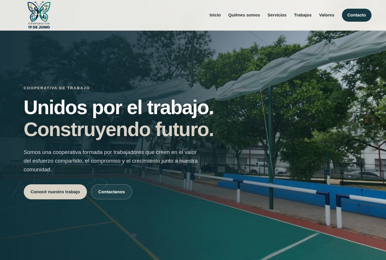 Vista previa de la web de Cooperativa 19 de Junio